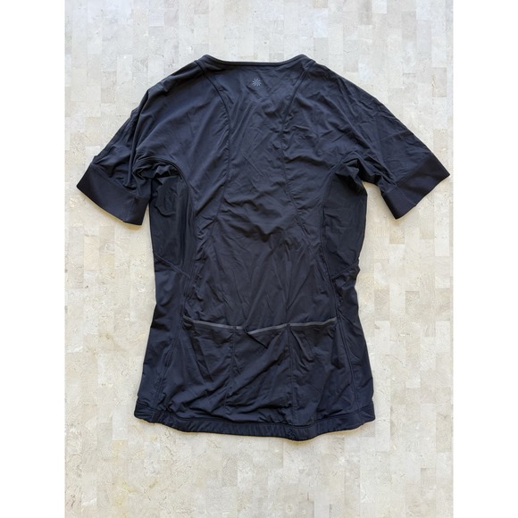 Athleta Velo Cycle Jersey Top Cyling Running Yoga Gym Black Workout Sz S - Picture 9 of 10